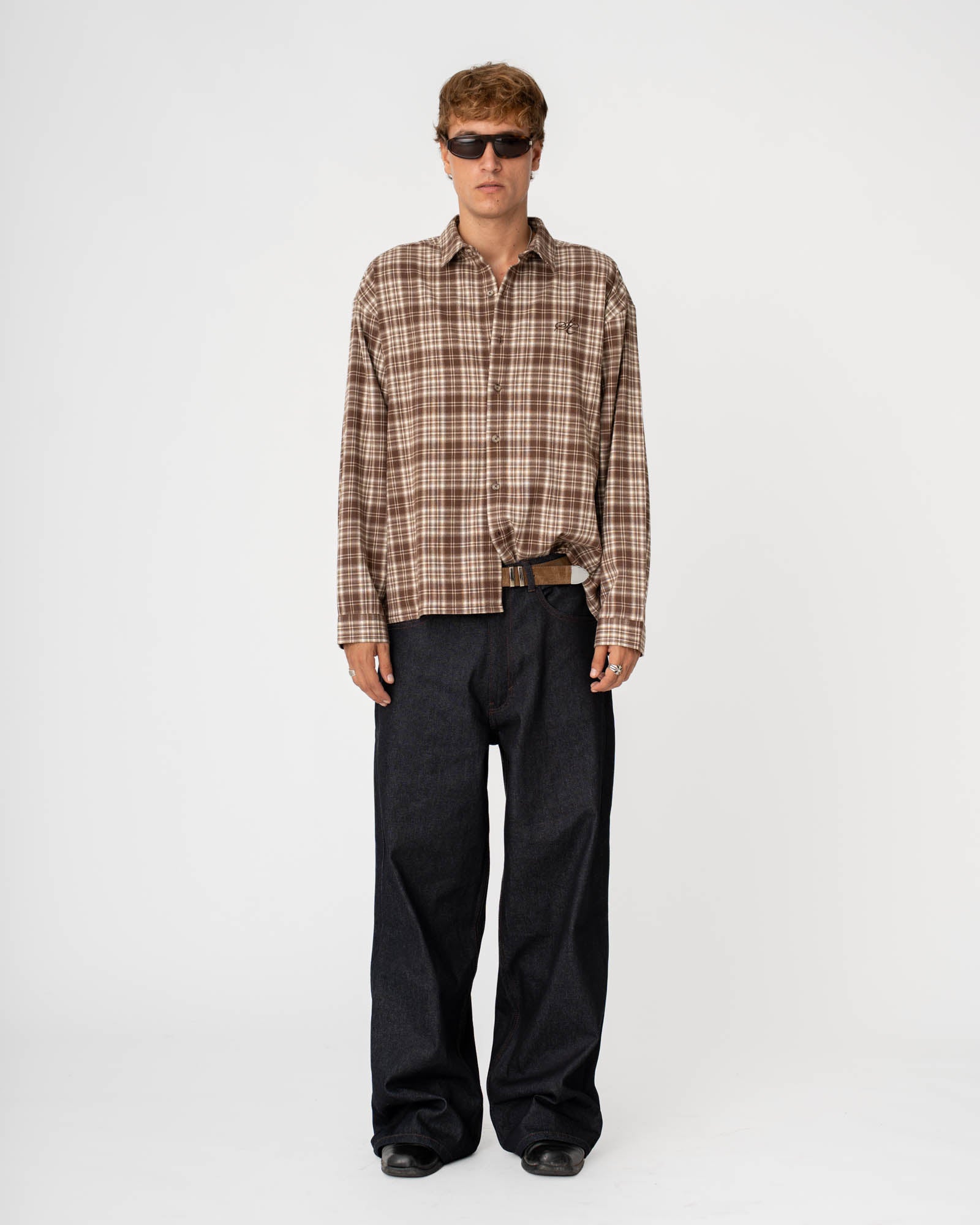 Checked Flannel shirt Brown