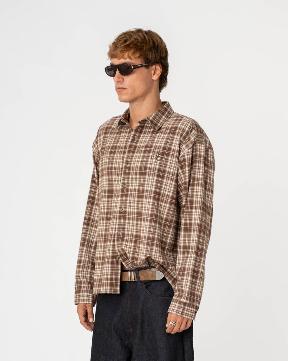 Checked Flannel shirt Brown