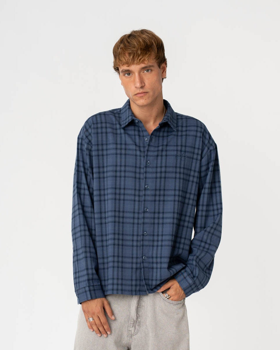 Checked Flannel shirt Navy