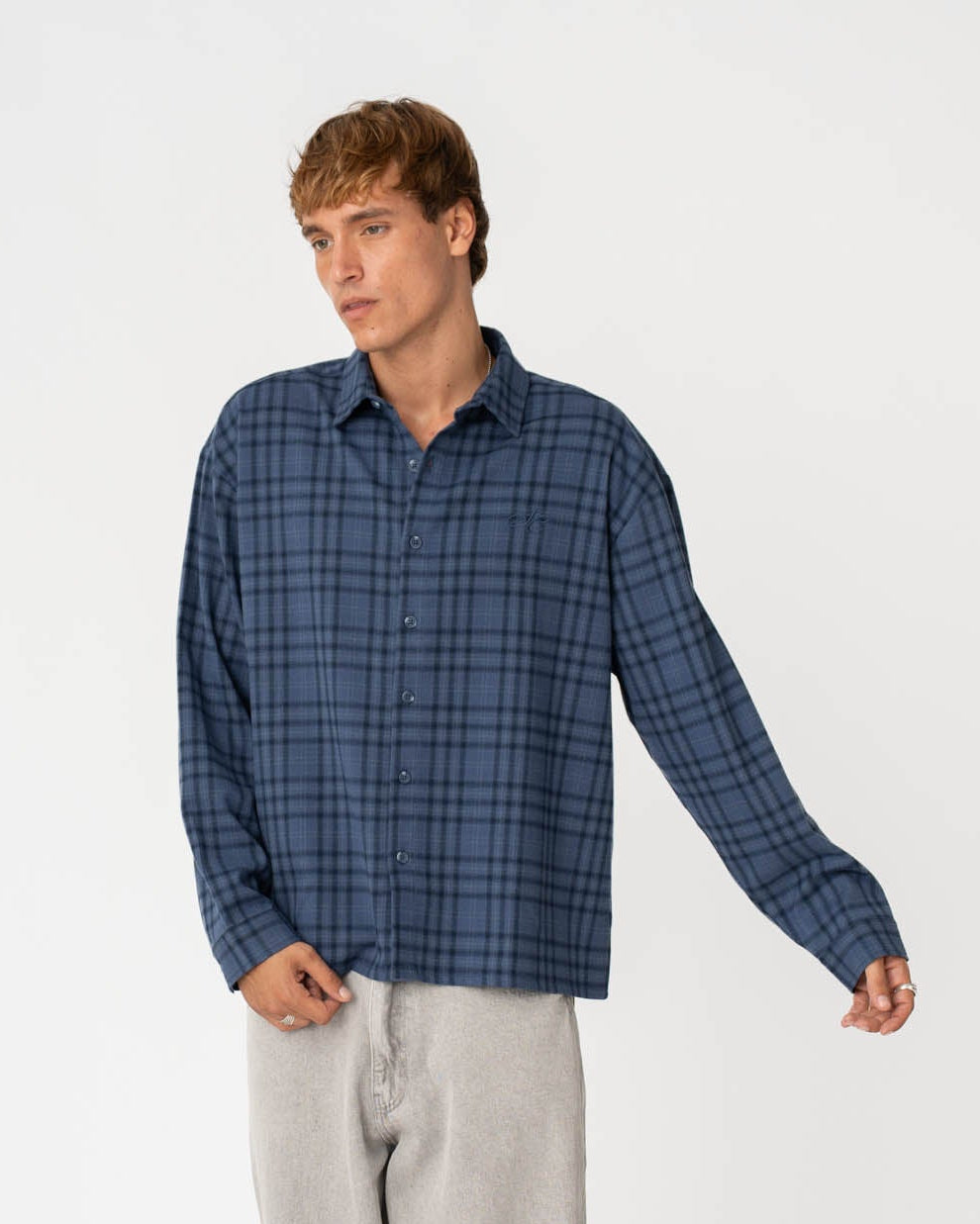 Checked Flannel shirt Navy