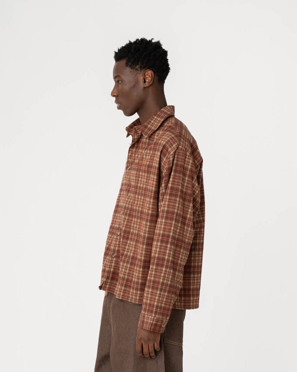 Checkered flannel shirt Bordeaux