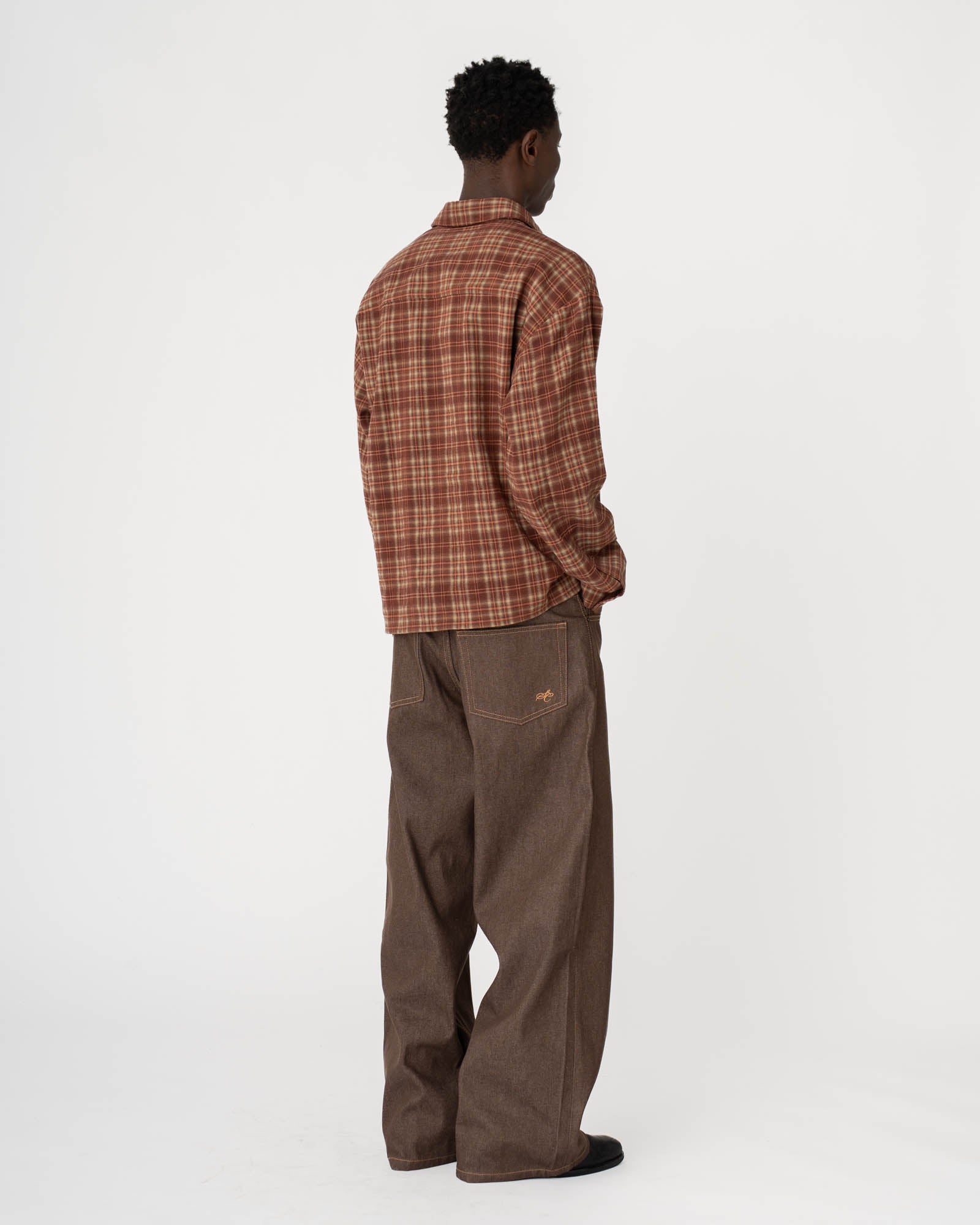 Checkered flannel shirt Bordeaux