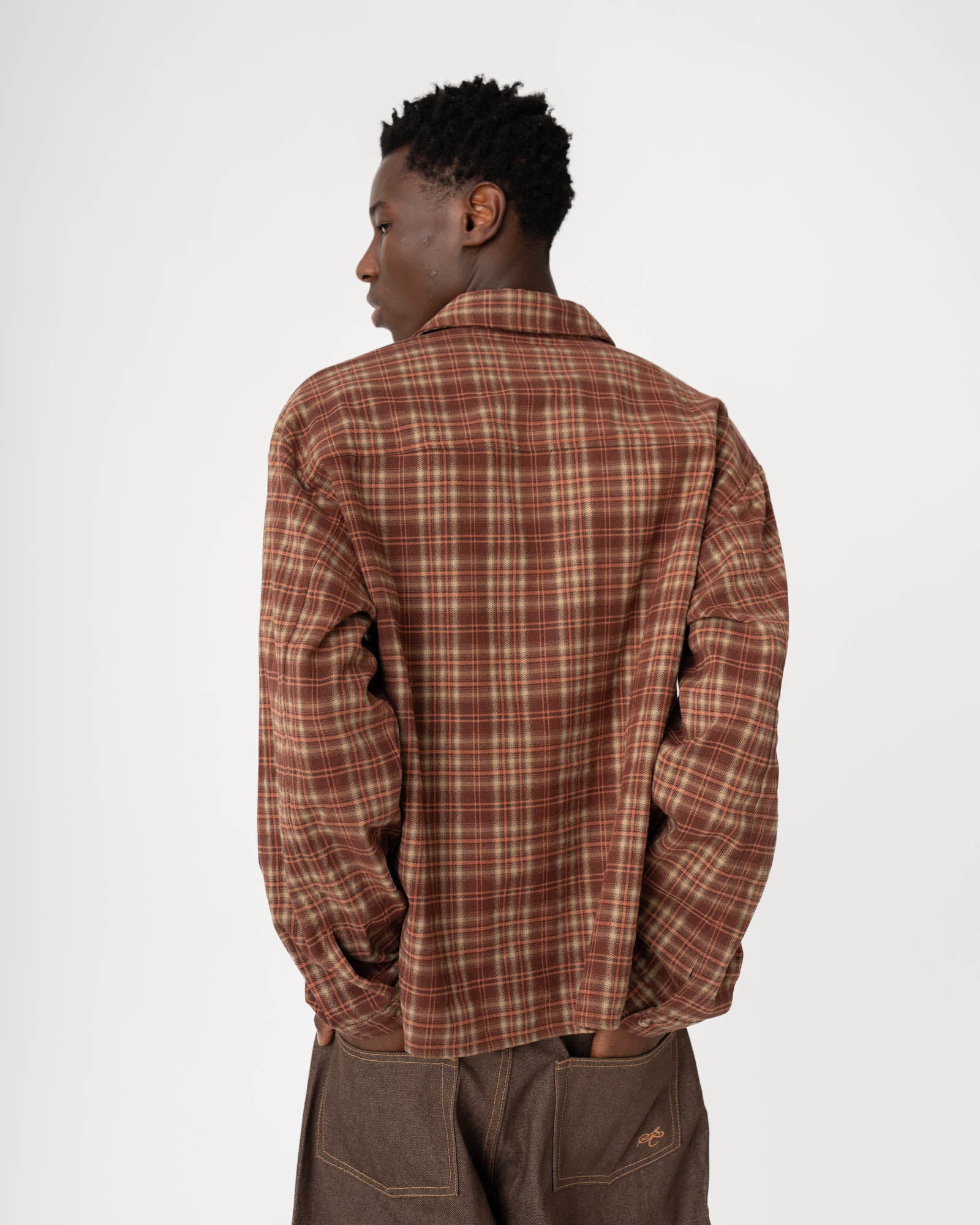 Checkered flannel shirt Bordeaux