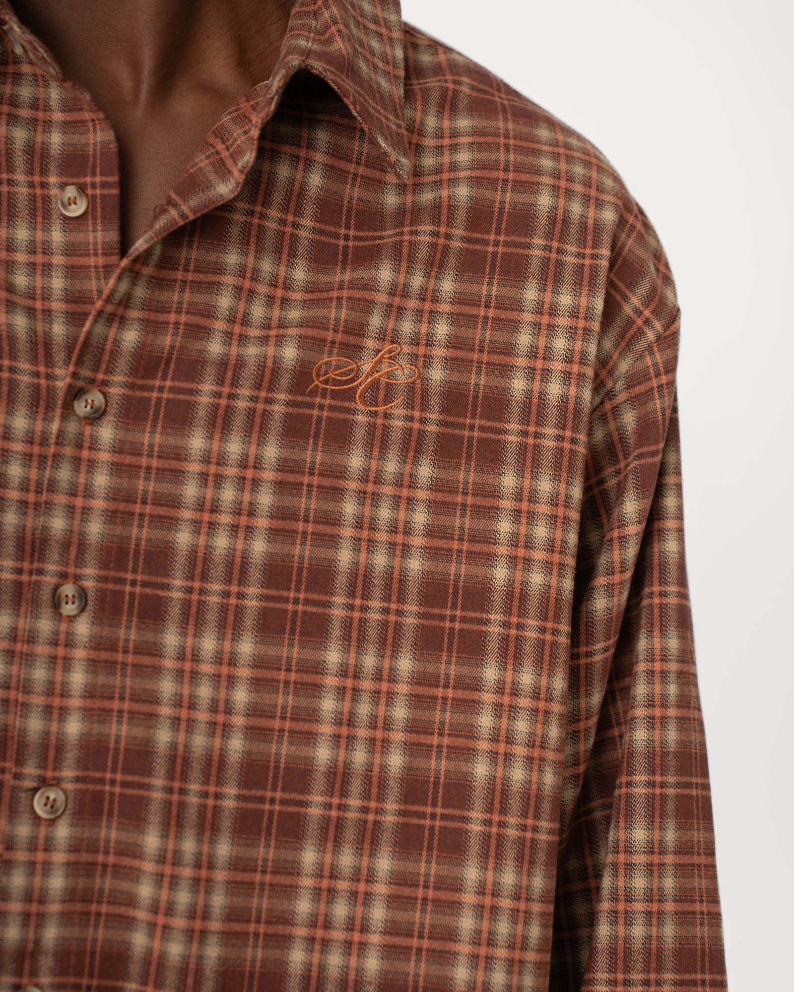 Checkered flannel shirt Bordeaux