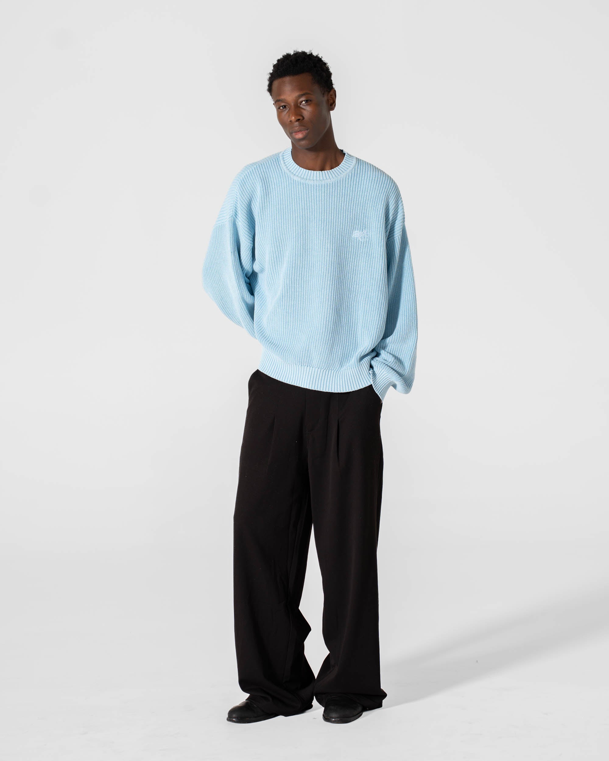 Knit Sweater Washed Blue
