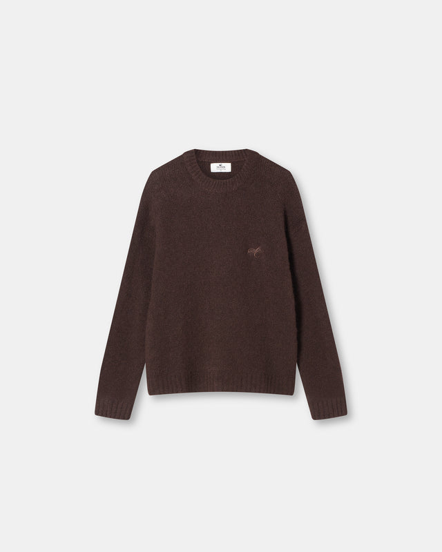 Alpaca Knitted Sweater Brown