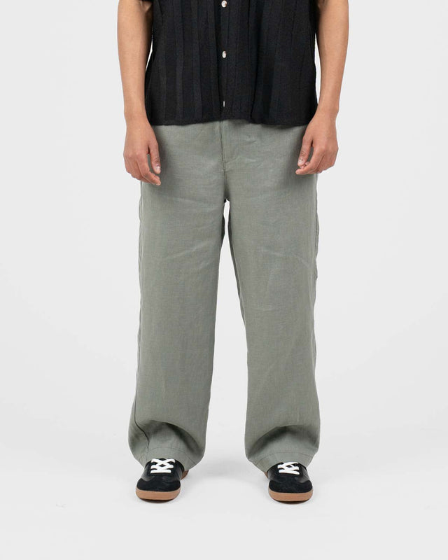 Baggy 100% Leinenhose Army