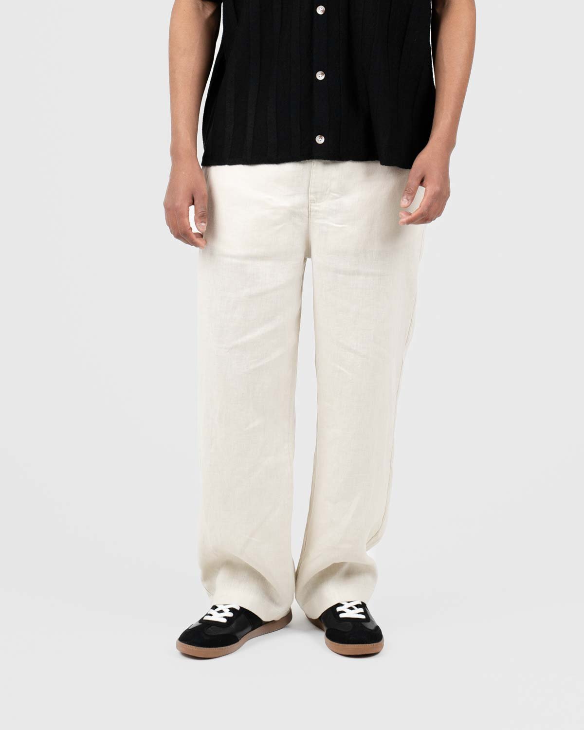 Baggy 100% hørbukser Beige | Skagen - clothing.dk