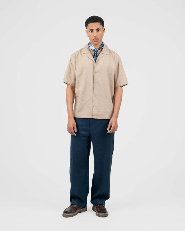 Baggy 100% Leinenhose Navy
