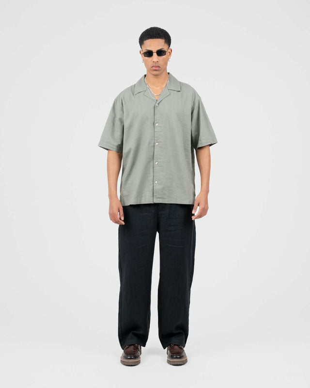 Baggy 100% Leinenhose Schwarz