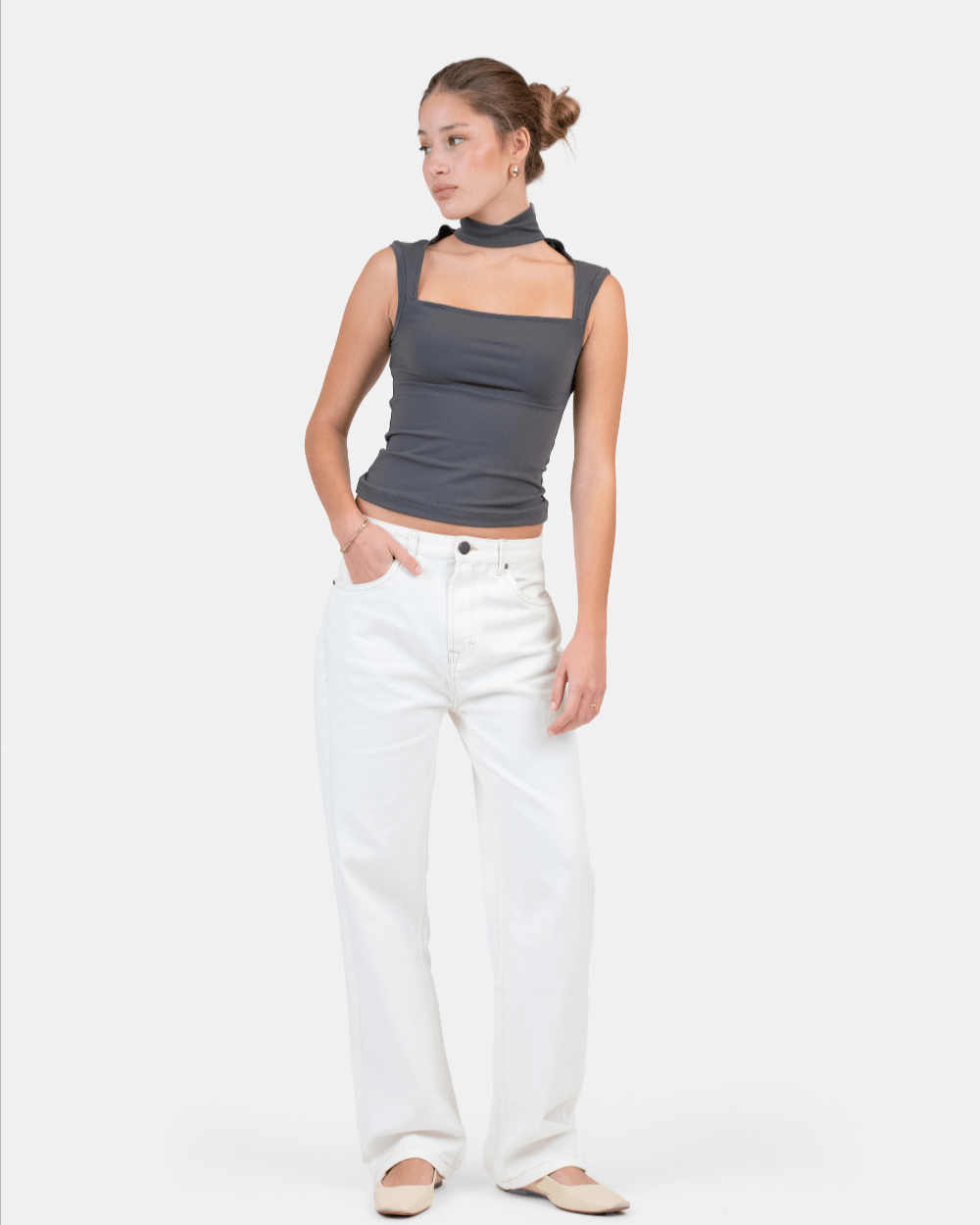 Choker Top Grå | Skagen - clothing.dk