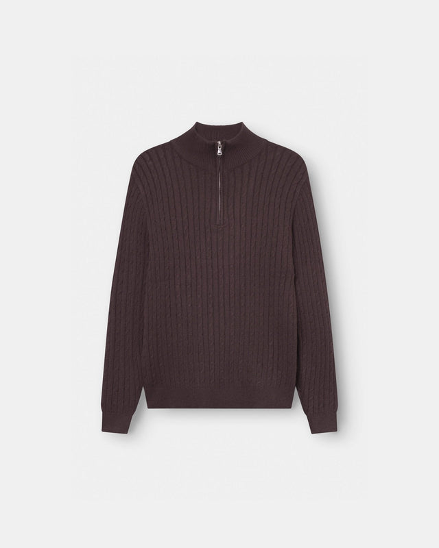 Half Zip Strik Brun | Skagen - clothing.dk