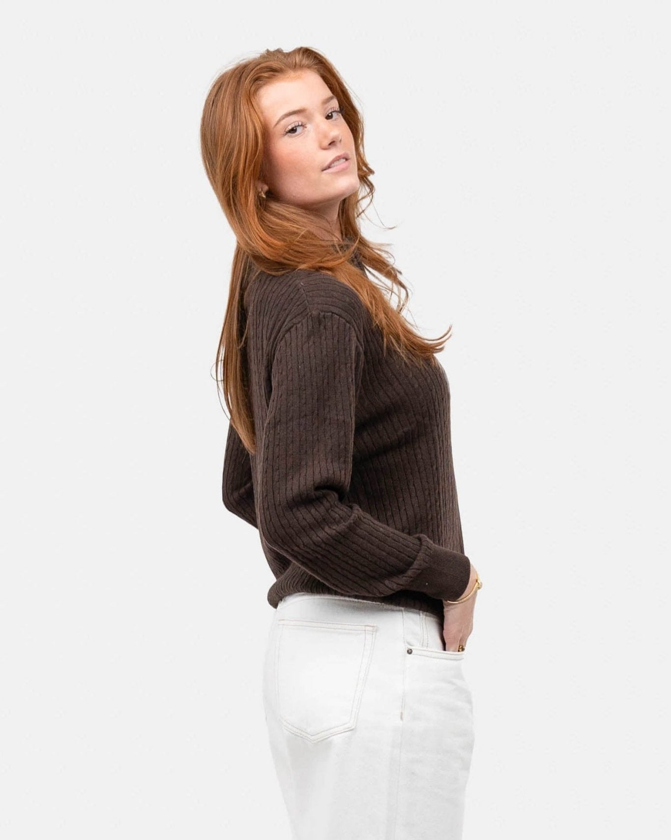 Half Zip Strik Brun | Skagen - clothing.dk