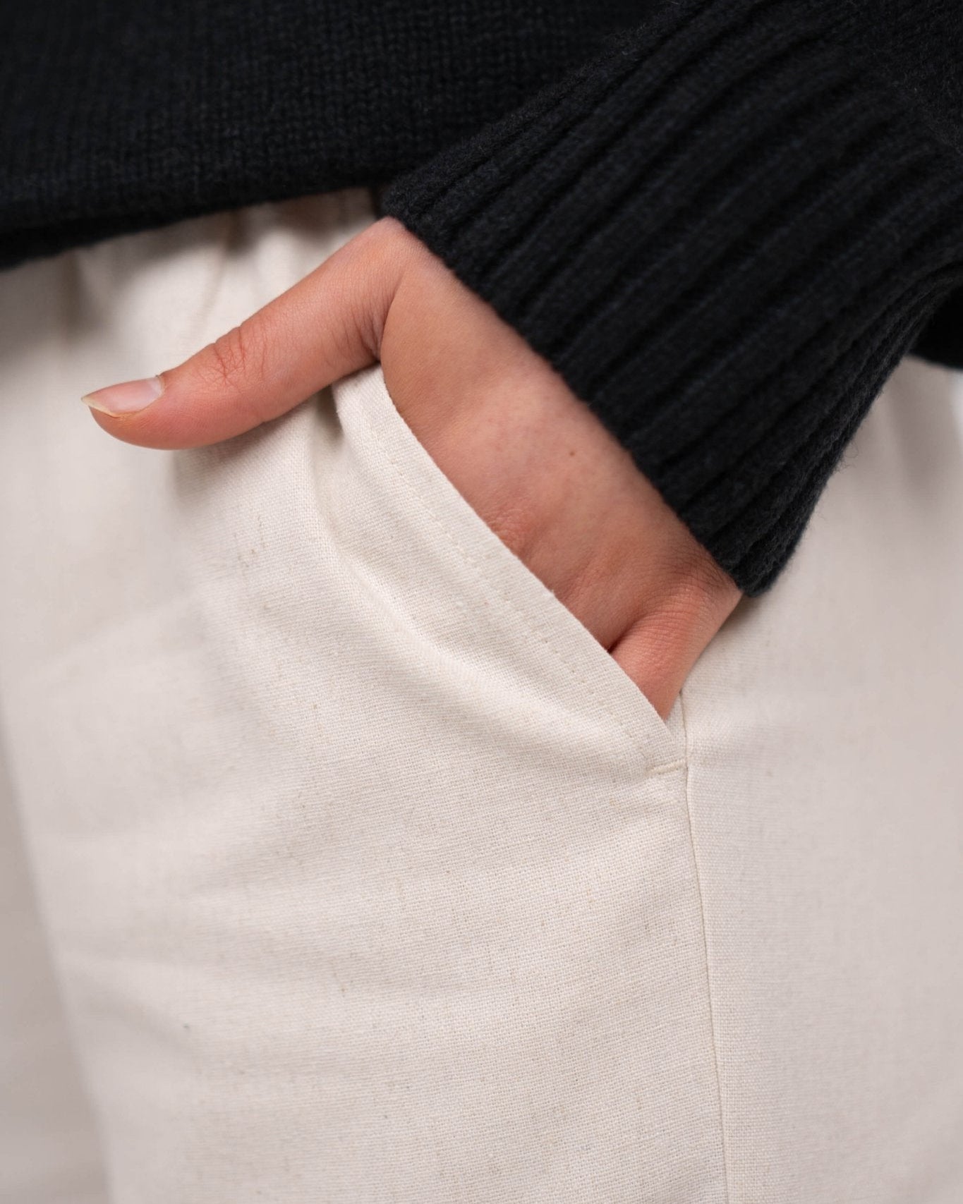 Heavyweight Hørbukser Højtaljede Beige | Skagen - clothing.dk