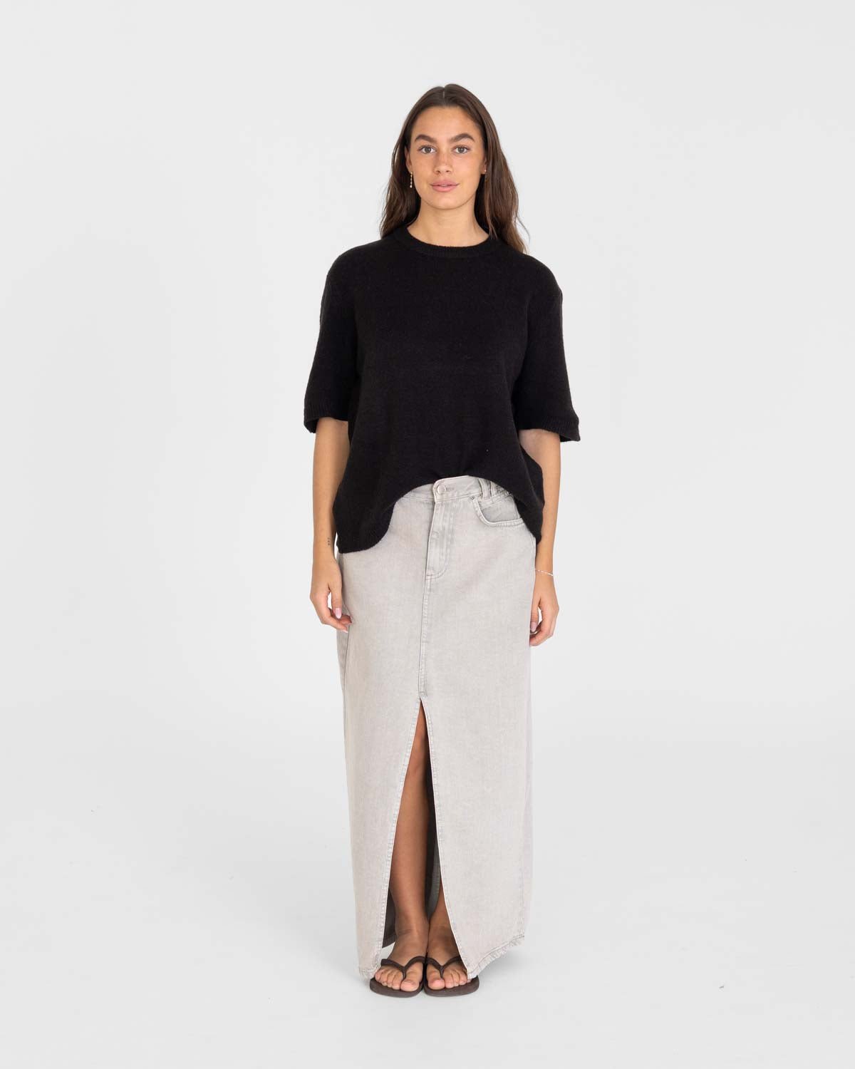 Knitted t-shirt Black | Skagen - clothing.dk