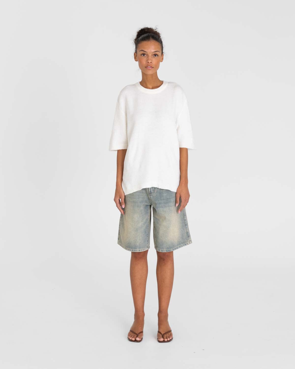 Knitted t-shirt White | Skagen - clothing.dk