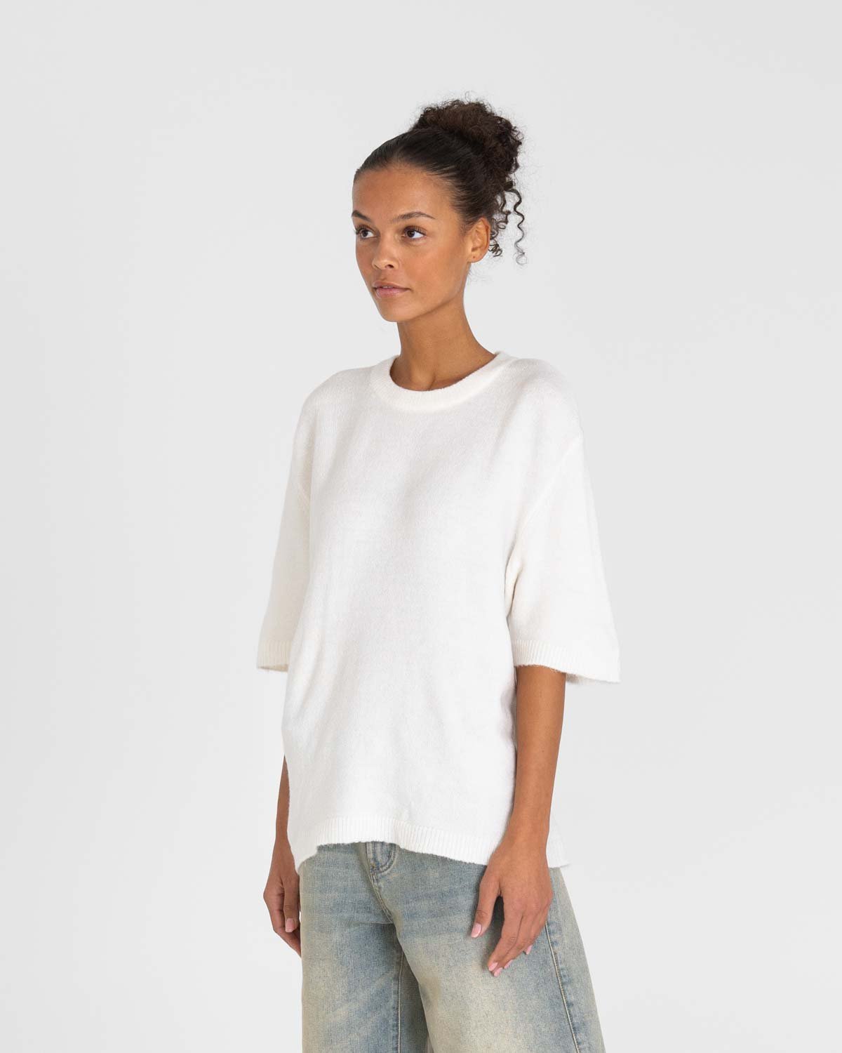 Knitted t-shirt White | Skagen - clothing.dk