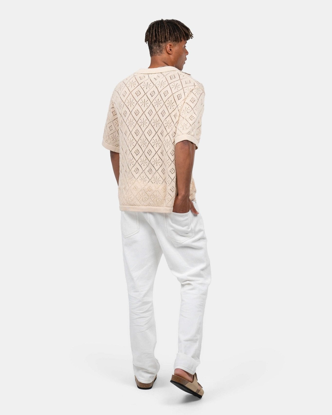 Kortærmet Crochet Skjorte Beige | Skagen - clothing.dk