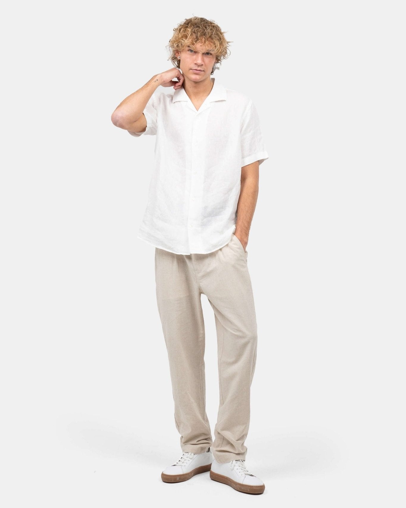 Kortærmet Hørskjorte Hvid | Skagen - clothing.dk