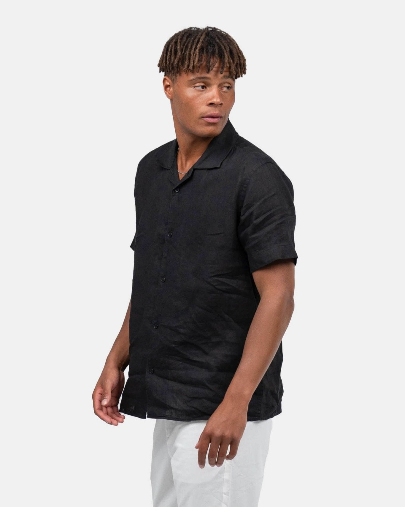 Kortærmet Hørskjorte Sort | Skagen - clothing.dk