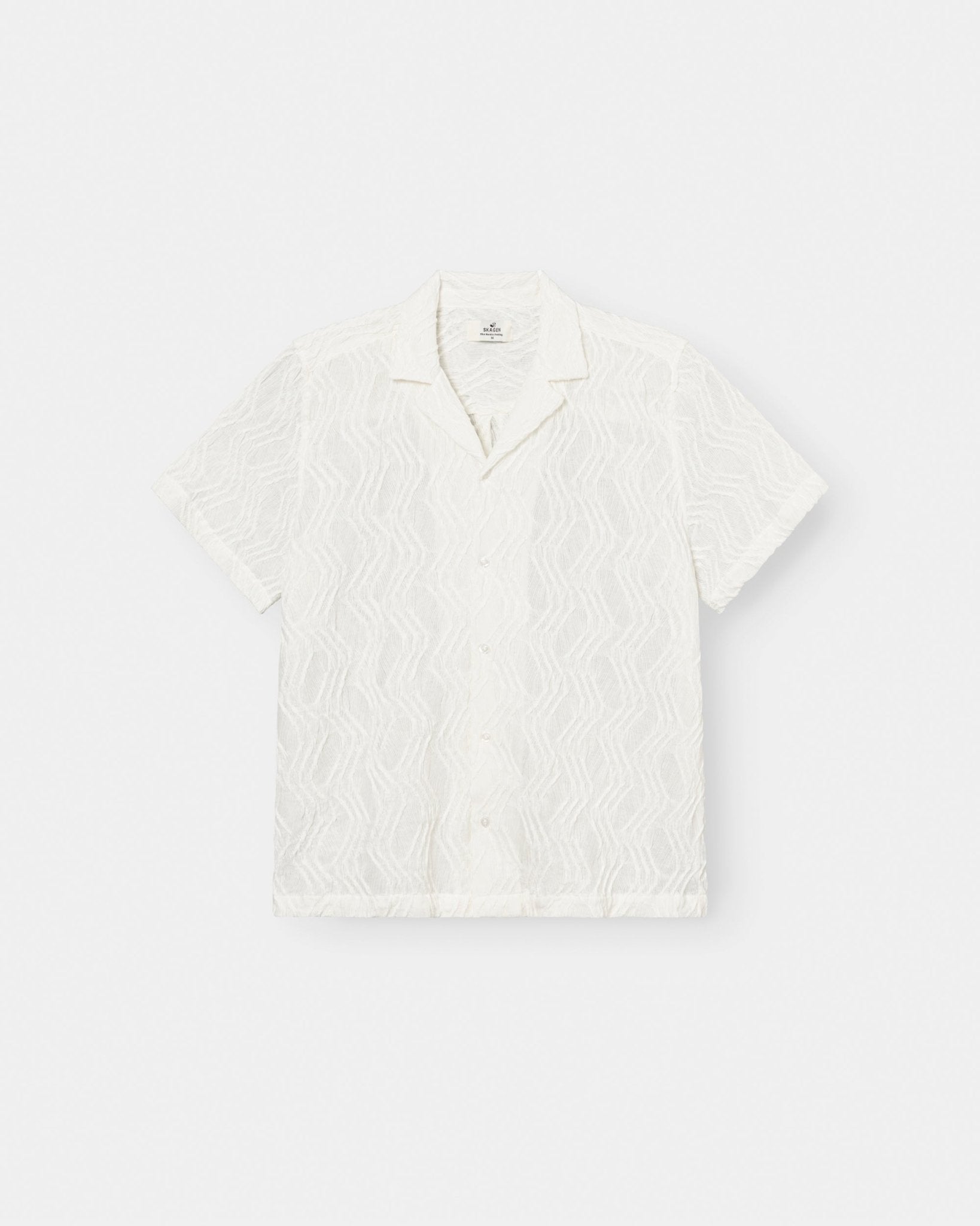 Kortærmet Jacquard Skjorte Cremehvid | Skagen - clothing.dk