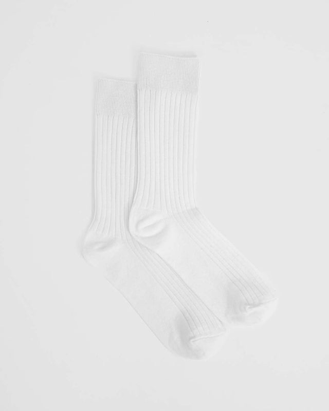 Gerippte Socken Weiß 3er-pack