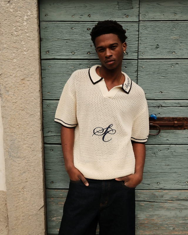 Strikket Kortærmede Polo Hvid | Skagen - clothing.dk