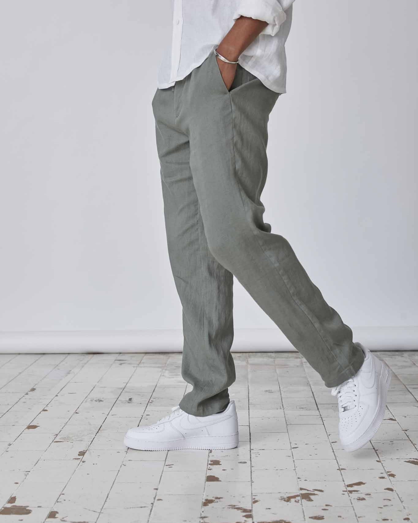 100% Hørbukser Army | Skagen - clothing.dk