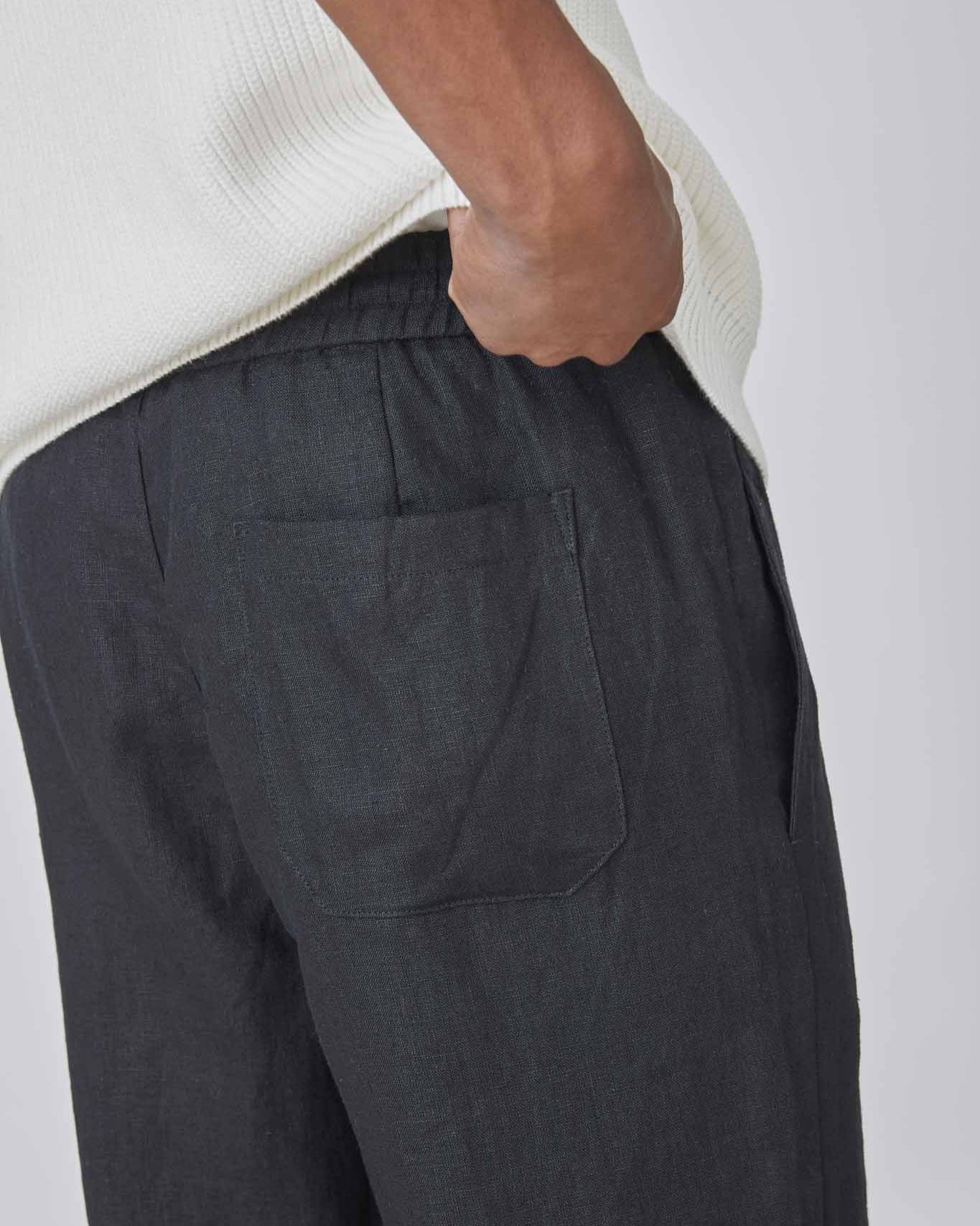 100% Hørbukser Sort | Skagen - clothing.dk